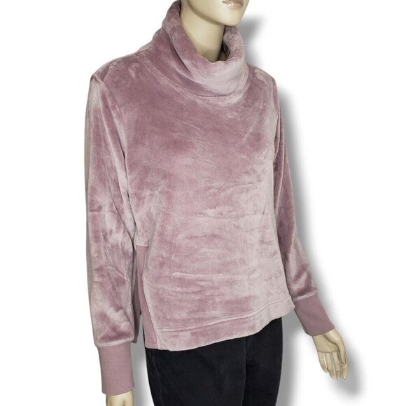 Athleta Double Cozy Karma Funnel Neck Sweater Womens Small Flora Mauve Pullover - Picture 2 of 8